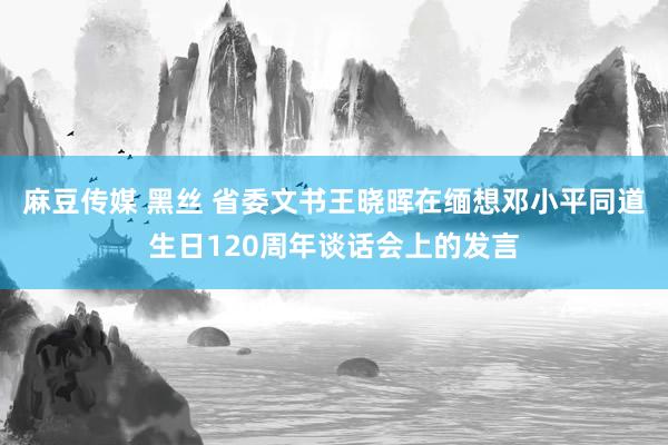 麻豆传媒 黑丝 省委文书王晓晖在缅想邓小平同道生日120周年谈话会上的发言