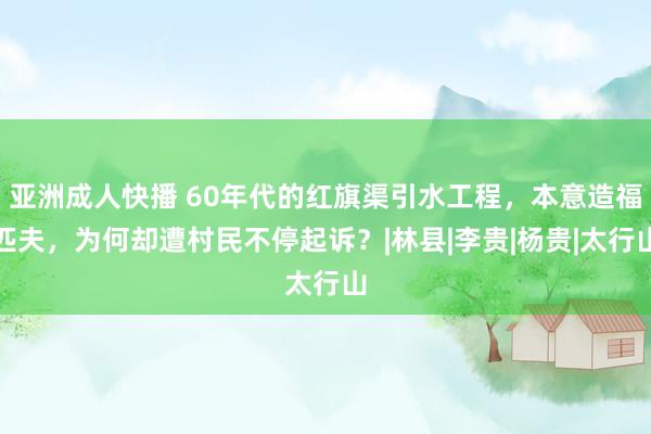 亚洲成人快播 60年代的红旗渠引水工程，本意造福匹夫，为何却遭村民不停起诉？|林县|李贵|杨贵|太行山