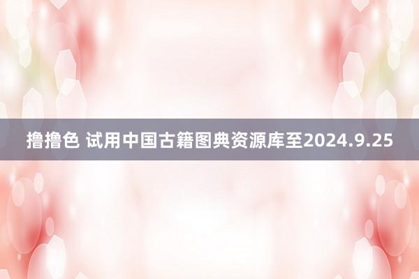 撸撸色 试用中国古籍图典资源库至2024.9.25